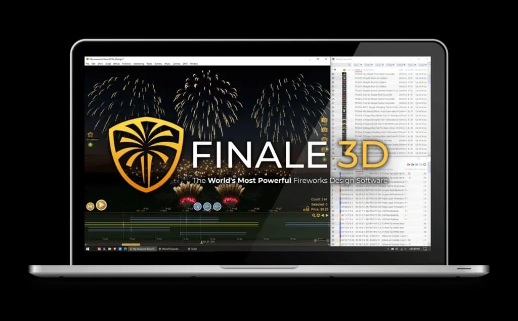Simulación de un show diseñada en Finale 3D