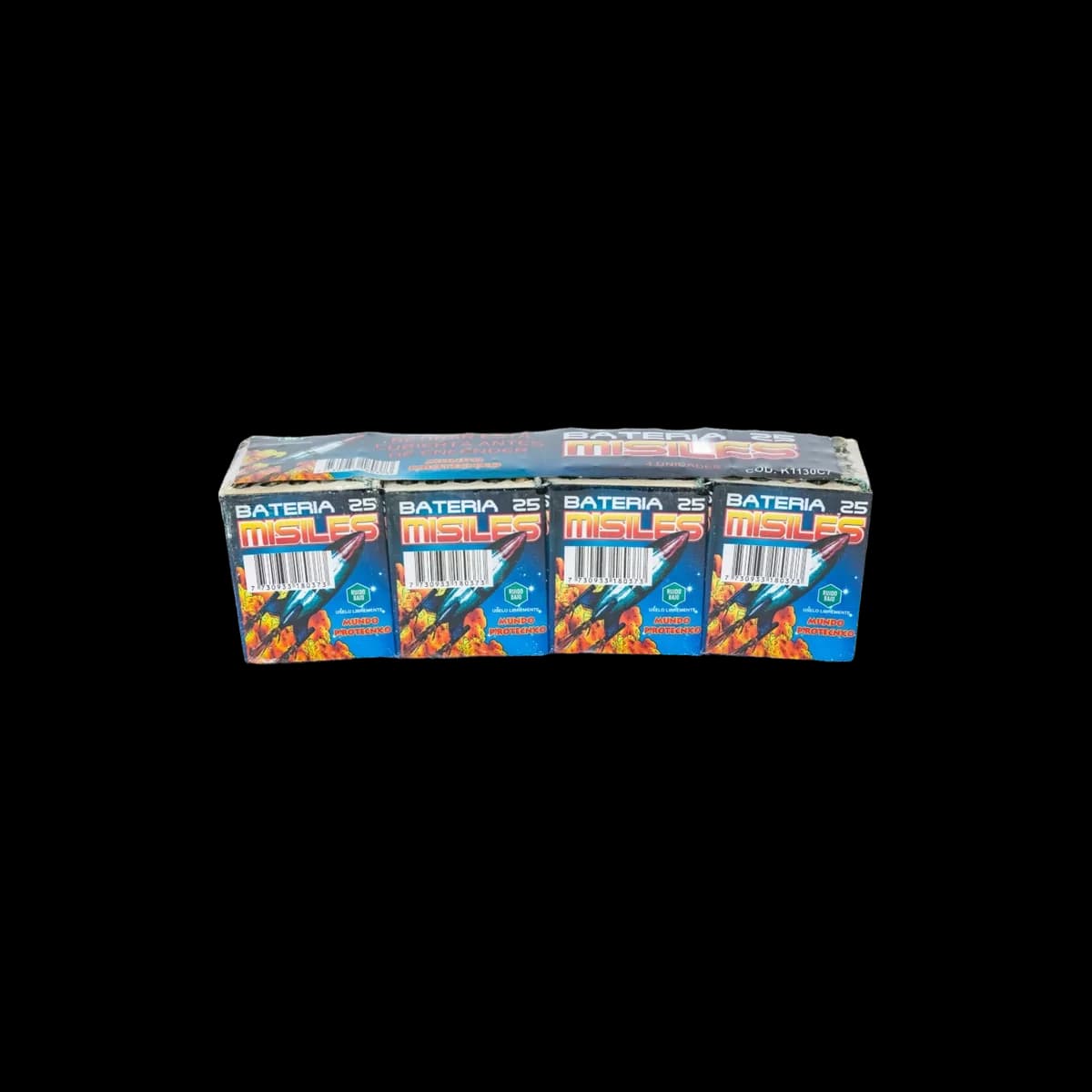 Batería 25 Misiles Cola de Plata - Pack x4
