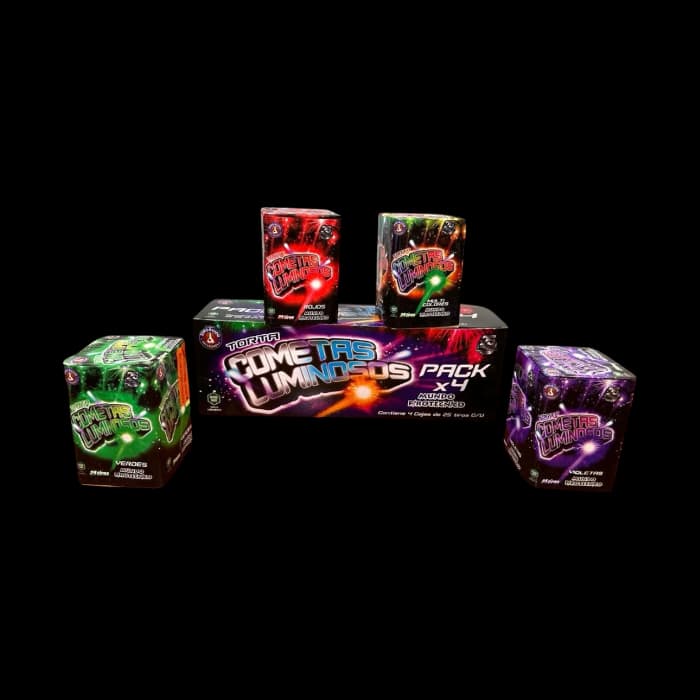 Pack x4 Cometas Luminosos - 25 Tiros